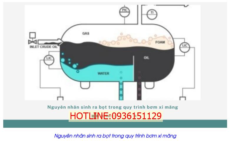 Nguyên nhân sinh ra bọt trong quy trình bơm xi măng